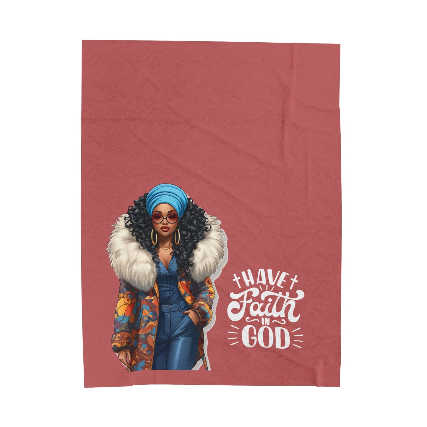 Have Faith in God Cozy Plush Throw Blanket