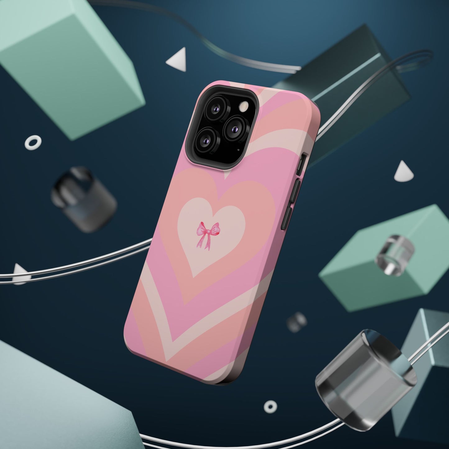 Pink Bow & Big Hearts MagSafe iPhone® Case