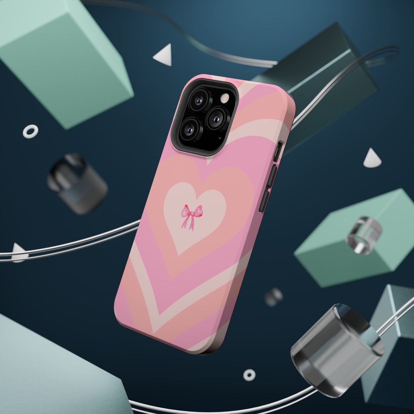 Pink Bow & Big Hearts MagSafe iPhone® Case