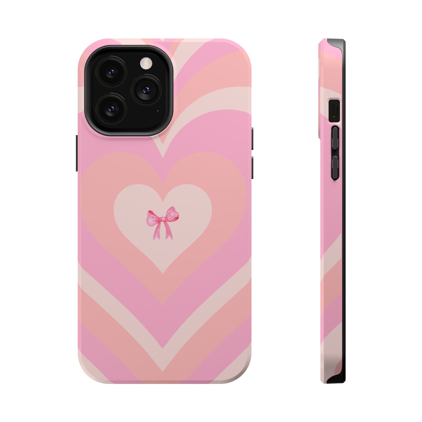 Pink Bow & Big Hearts MagSafe iPhone® Case