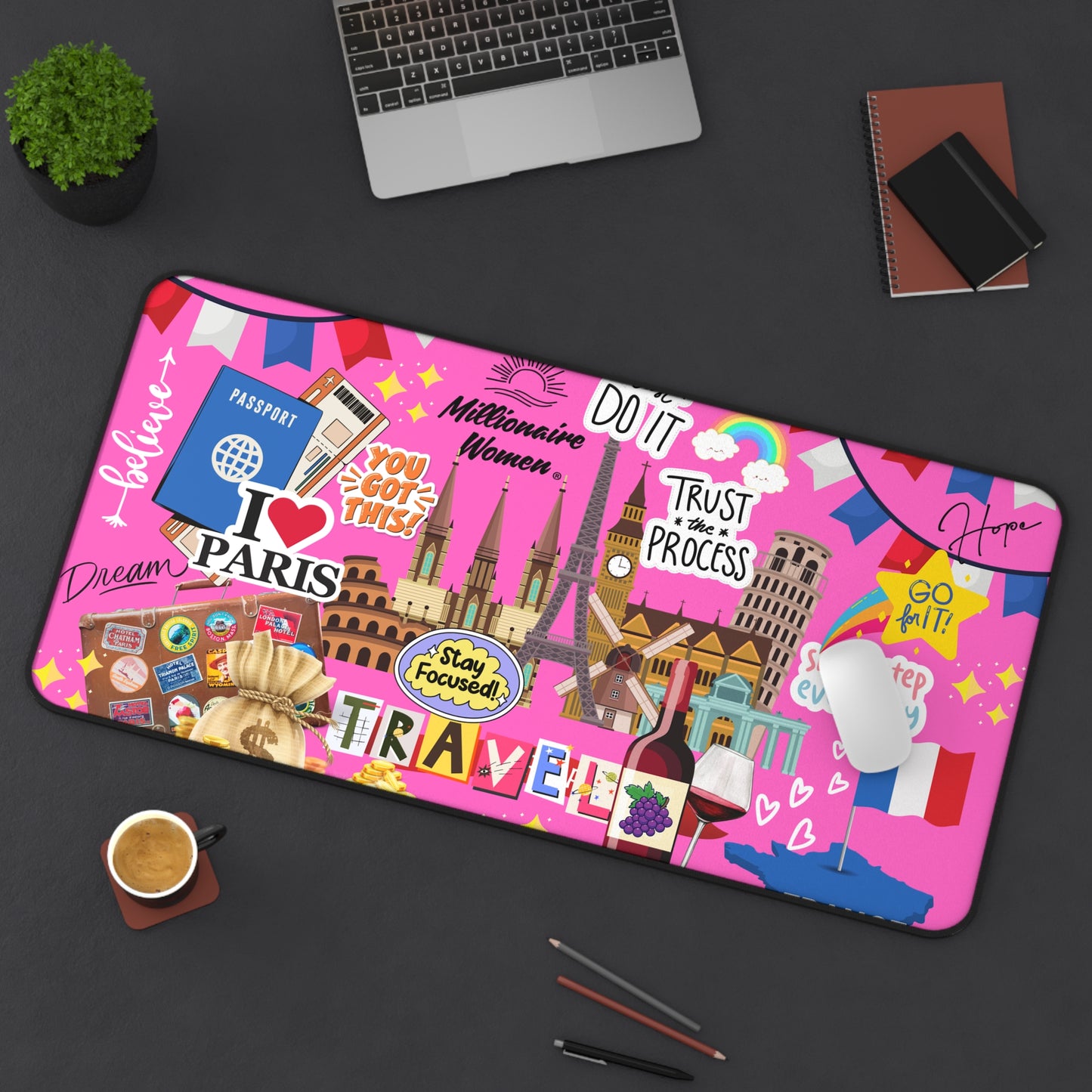 I Love Paris Desk Mat