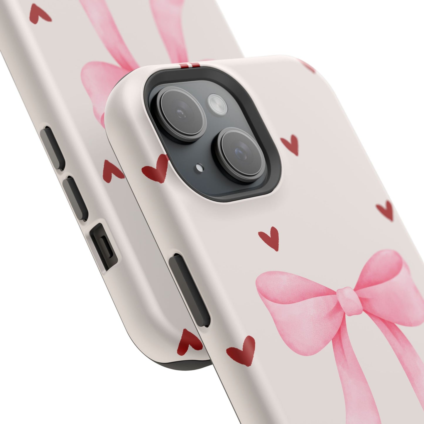 Pink Bow & Red Hearts MagSafe iPhone® Case