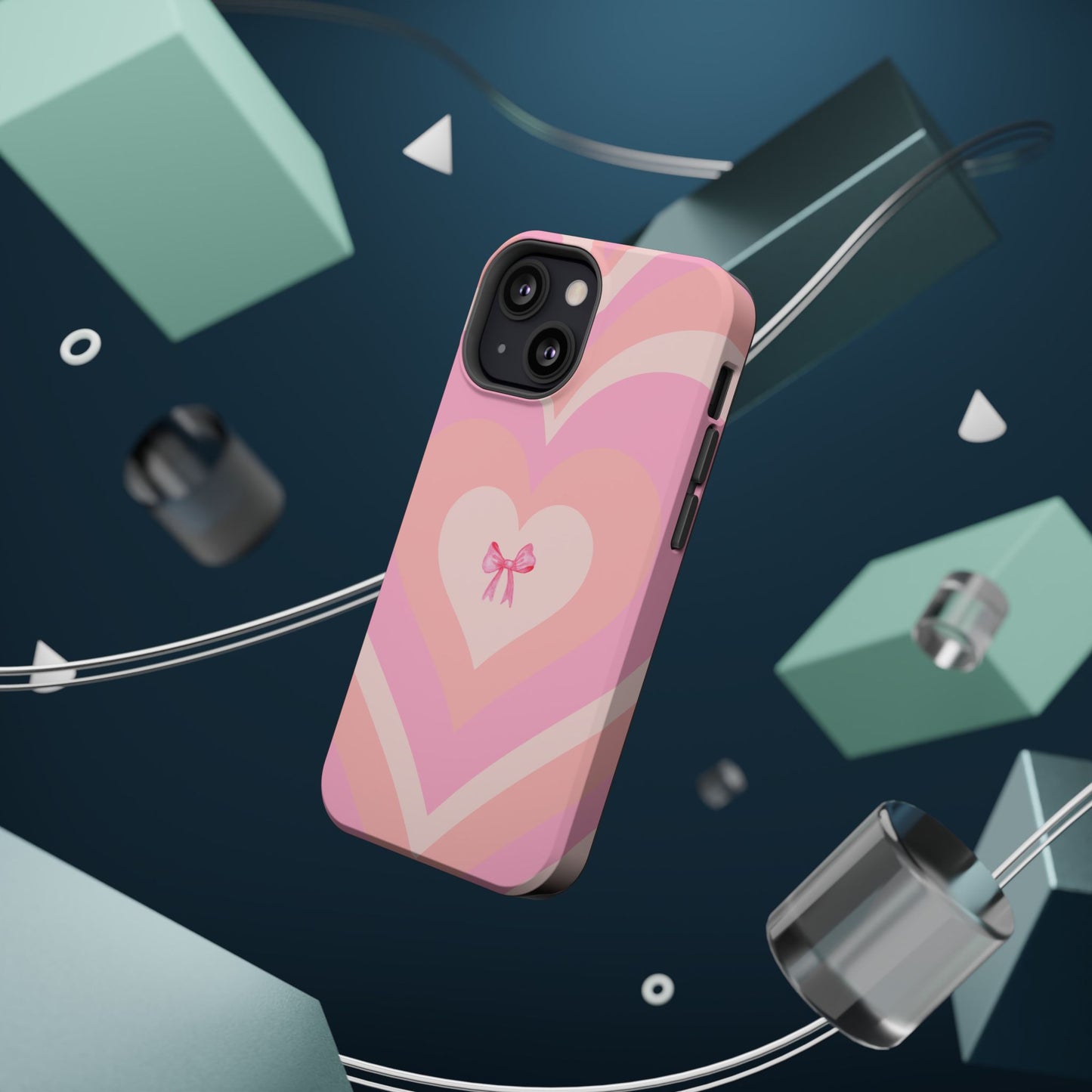 Pink Bow & Big Hearts MagSafe iPhone® Case