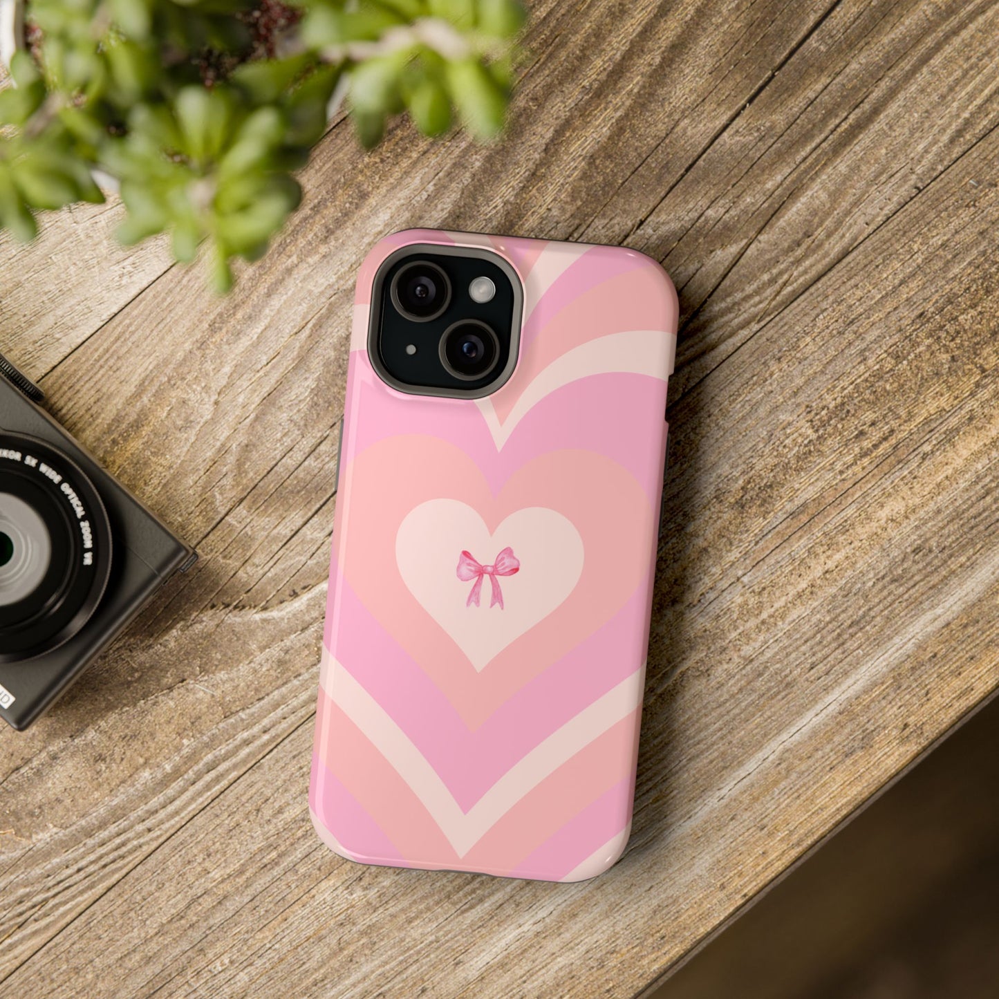 Pink Bow & Big Hearts MagSafe iPhone® Case
