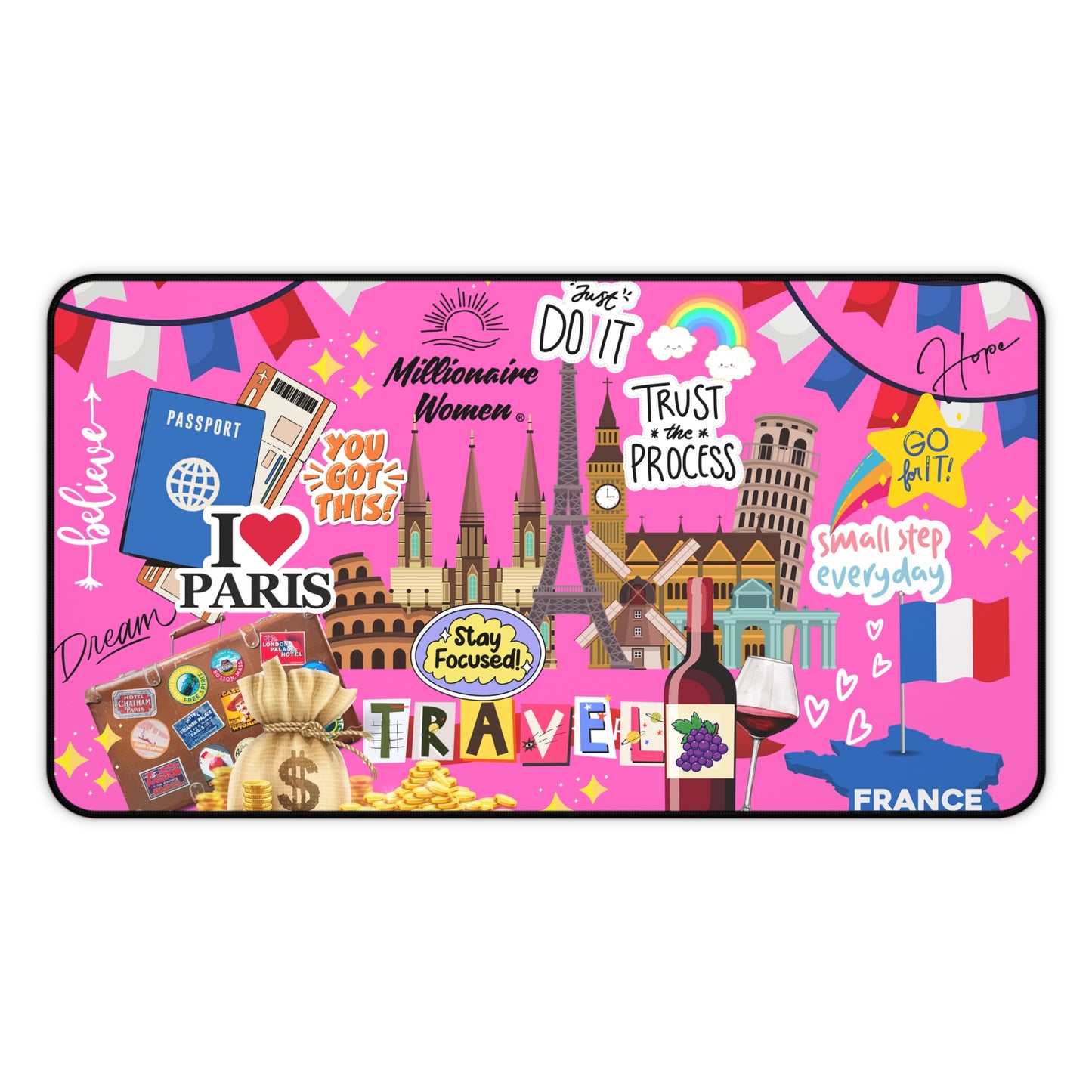 I Love Paris Desk Mat