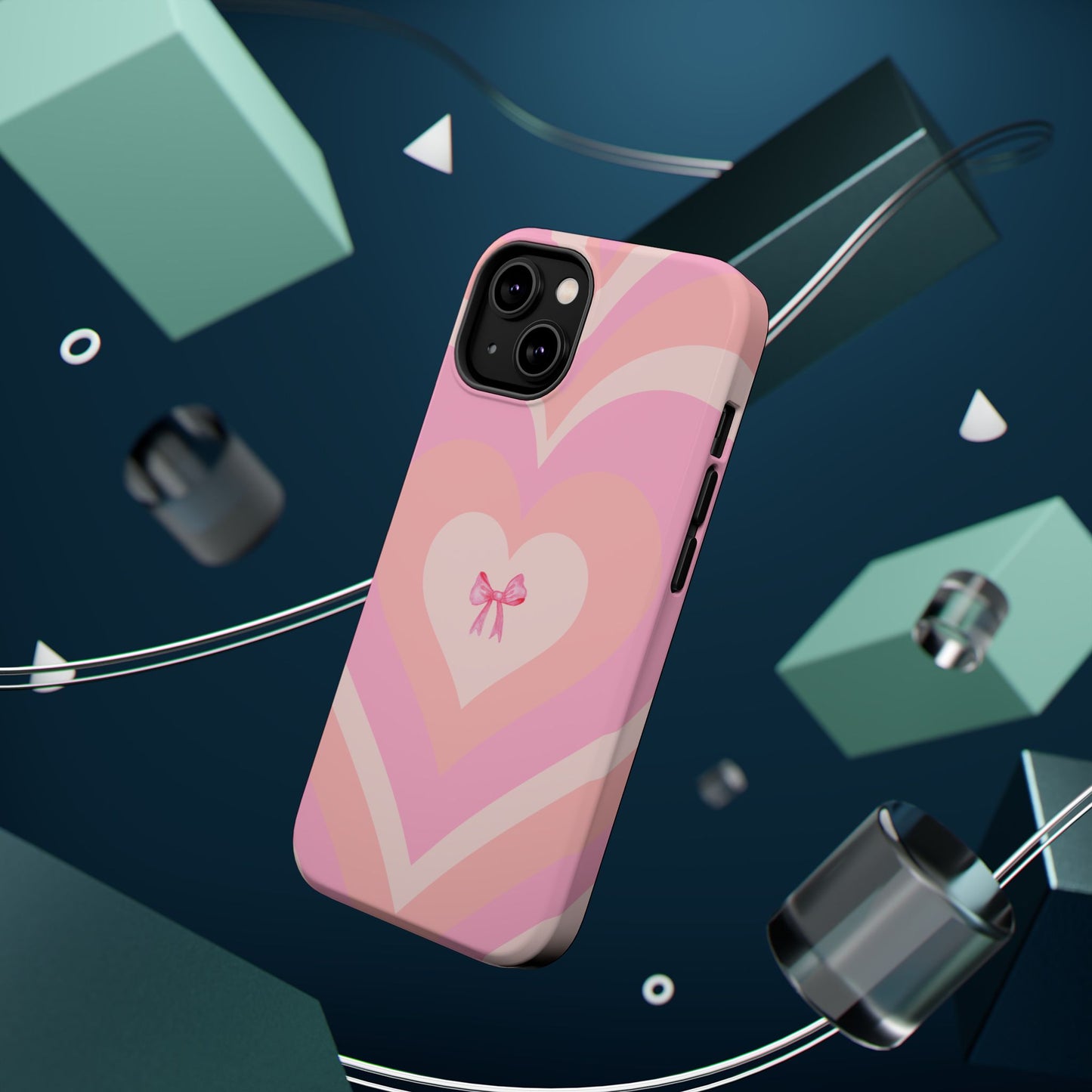 Pink Bow & Big Hearts MagSafe iPhone® Case