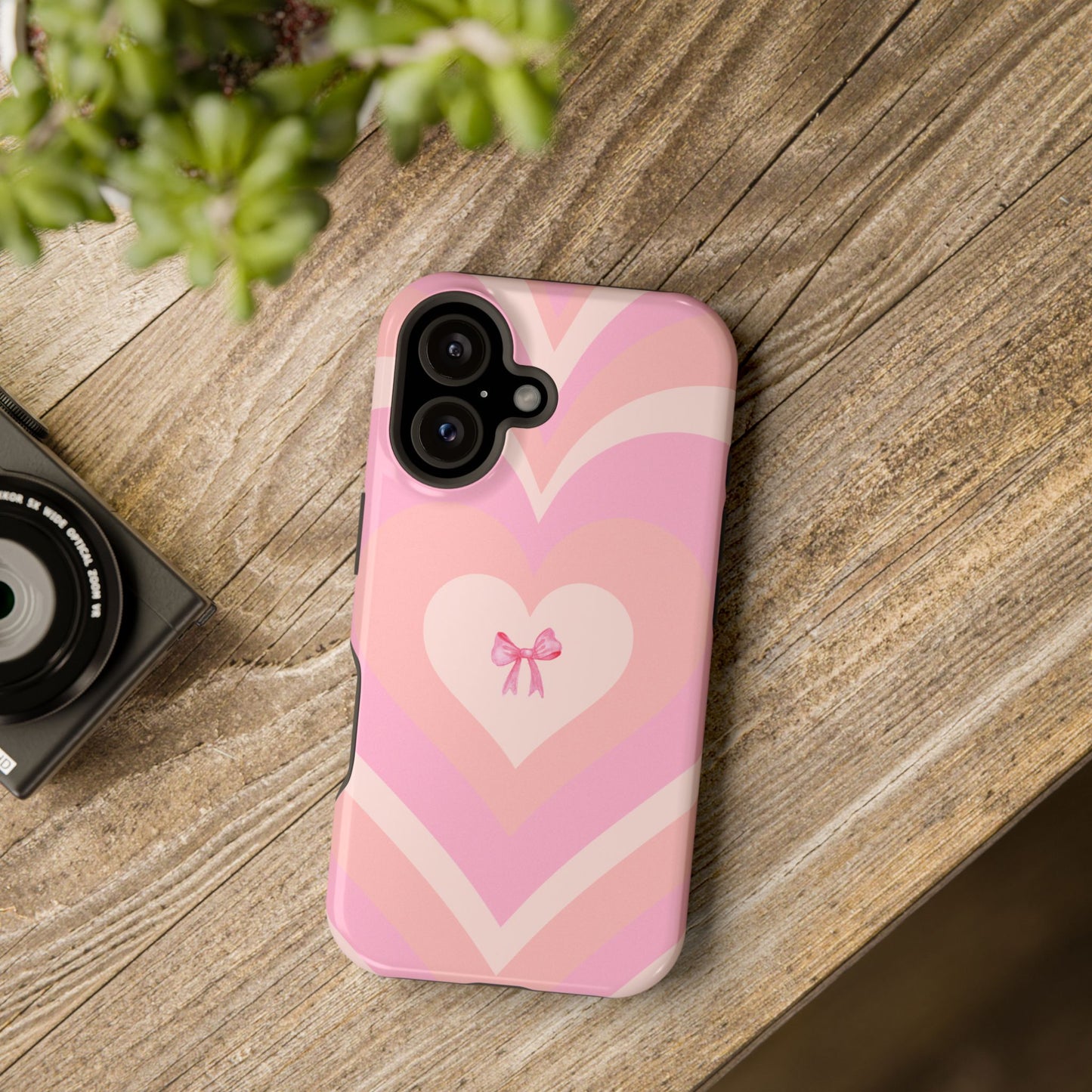 Pink Bow & Big Hearts MagSafe iPhone® Case