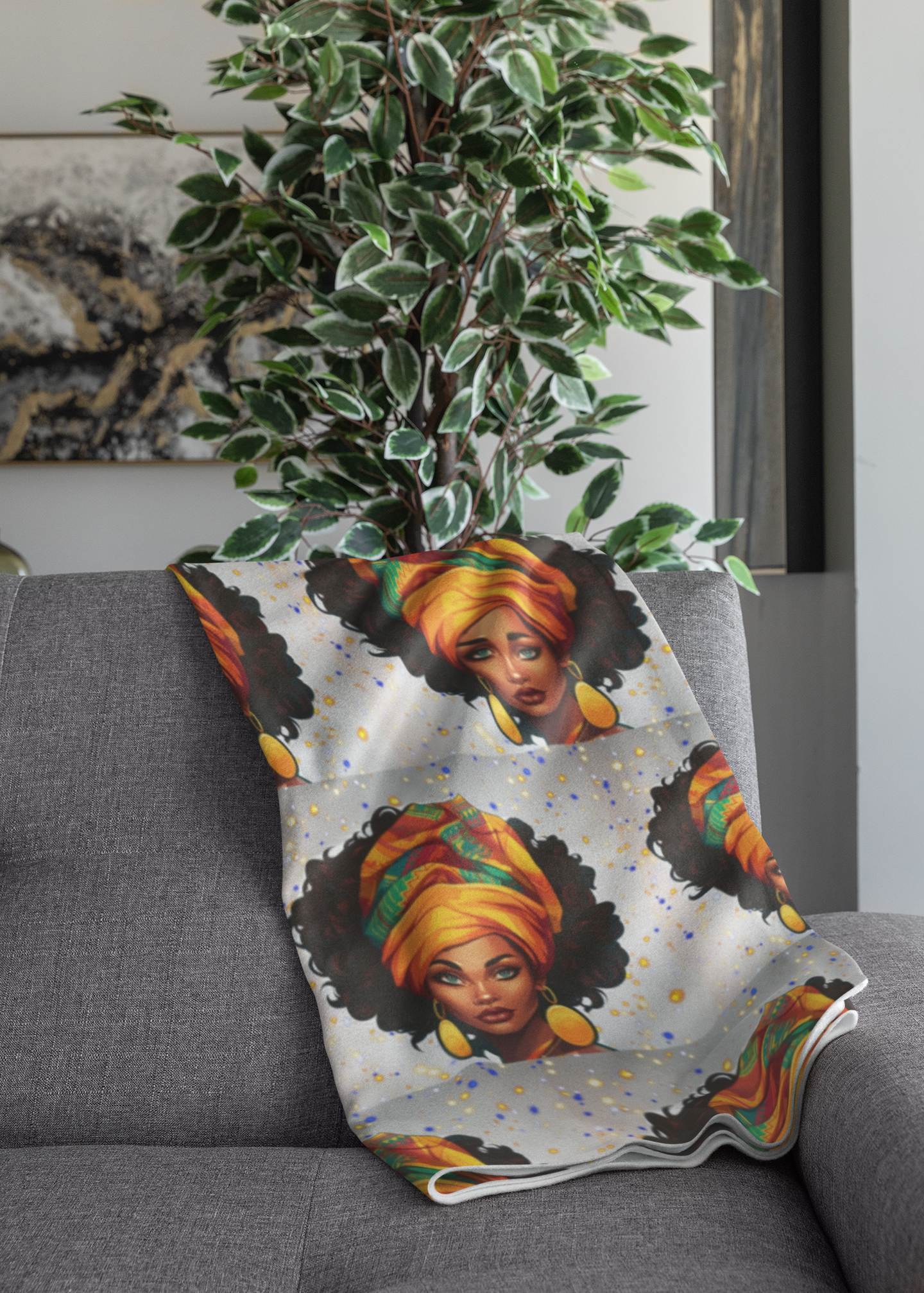 African Queen Cozy Plush Throw Blanket
