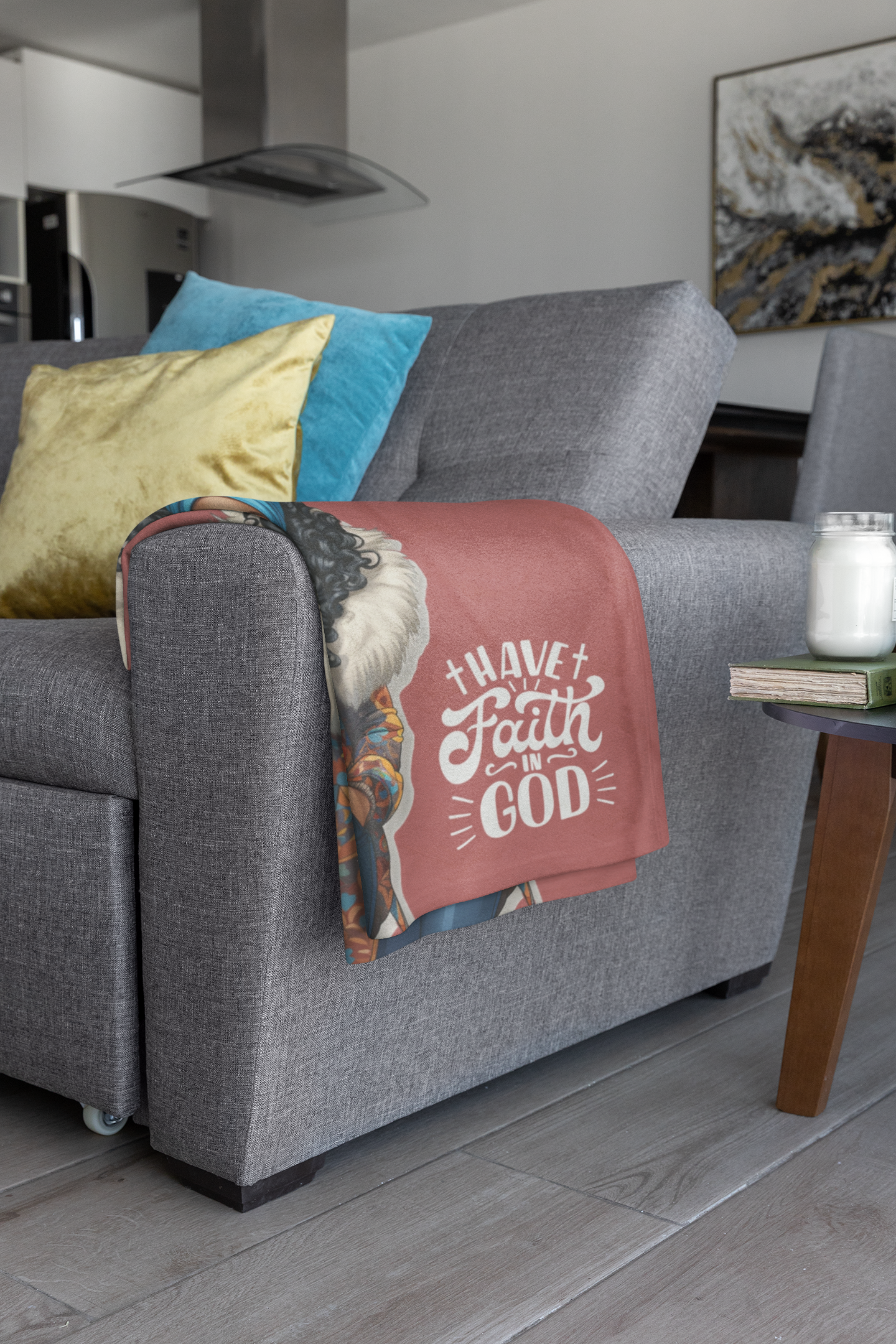 Have Faith in God Cozy Plush Throw Blanket