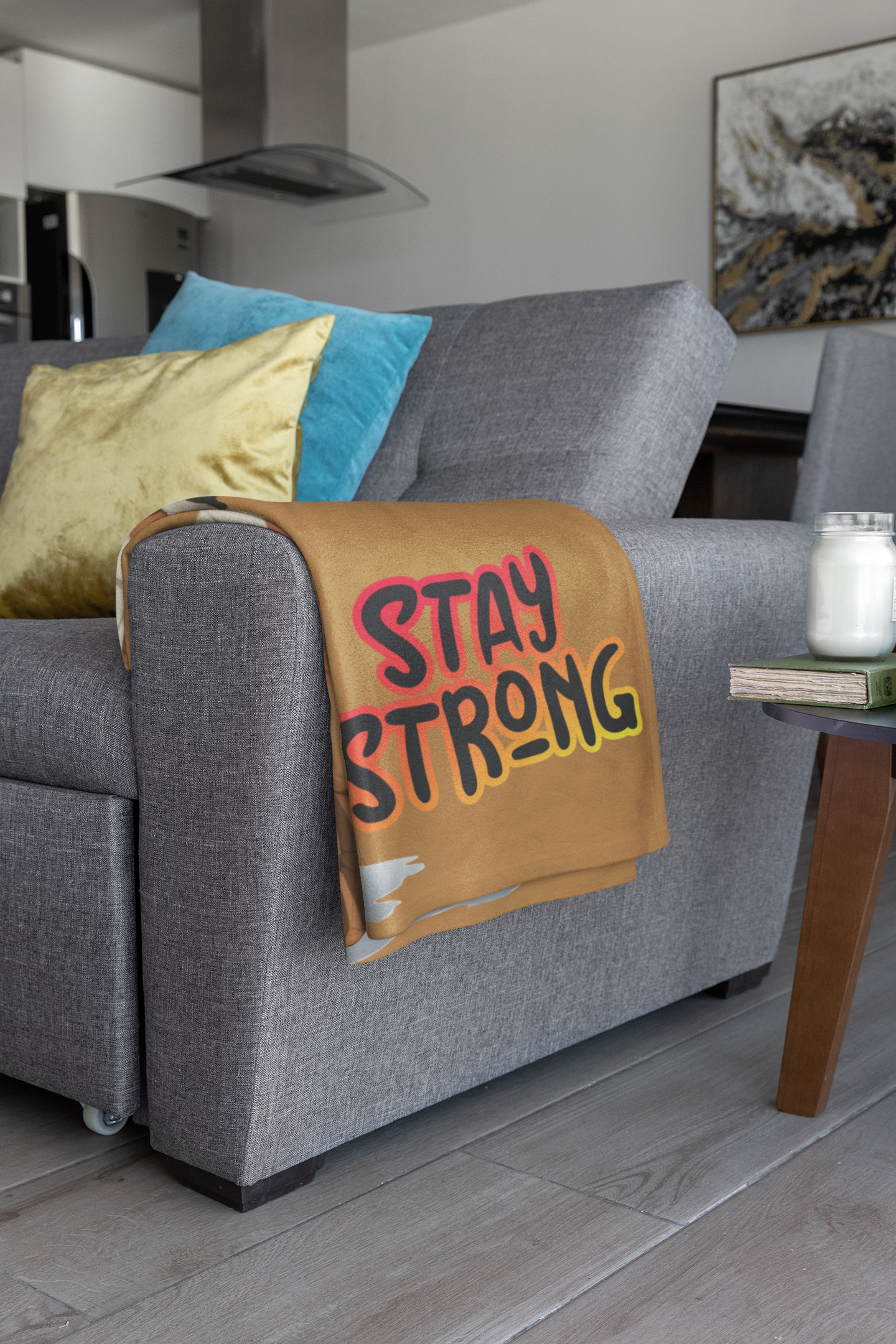 Stay Strong Cozy Plush Throw Blanket