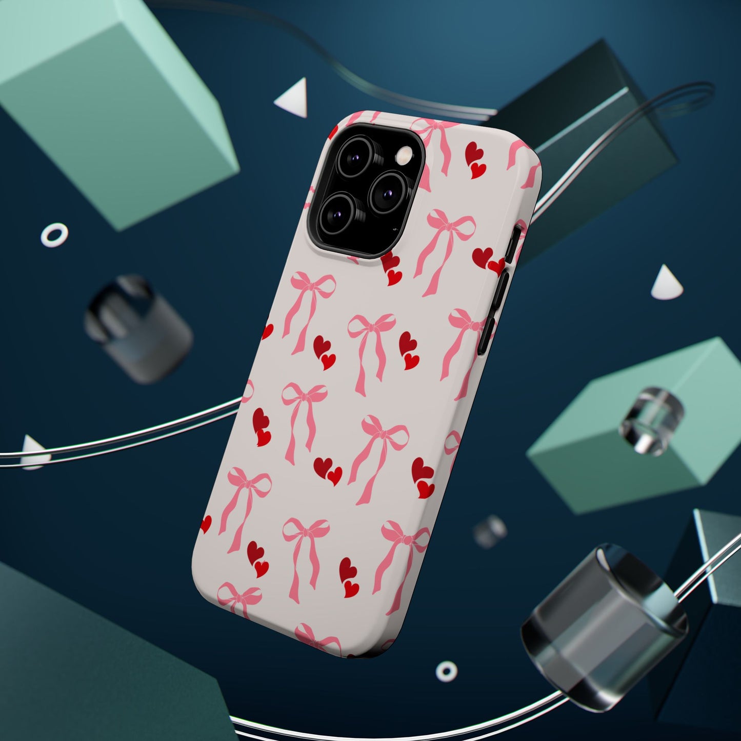 Pink Bows & Hearts MagSafe iPhone® Case