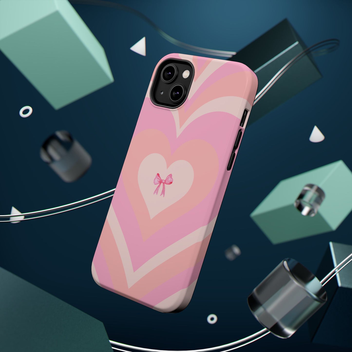 Pink Bow & Big Hearts MagSafe iPhone® Case
