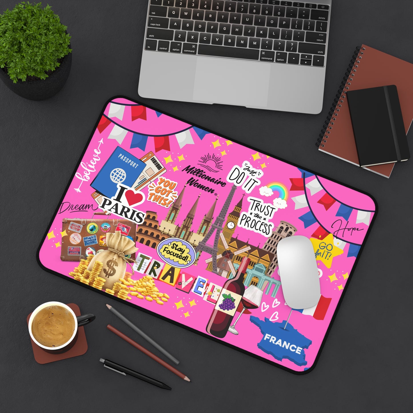 I Love Paris Desk Mat