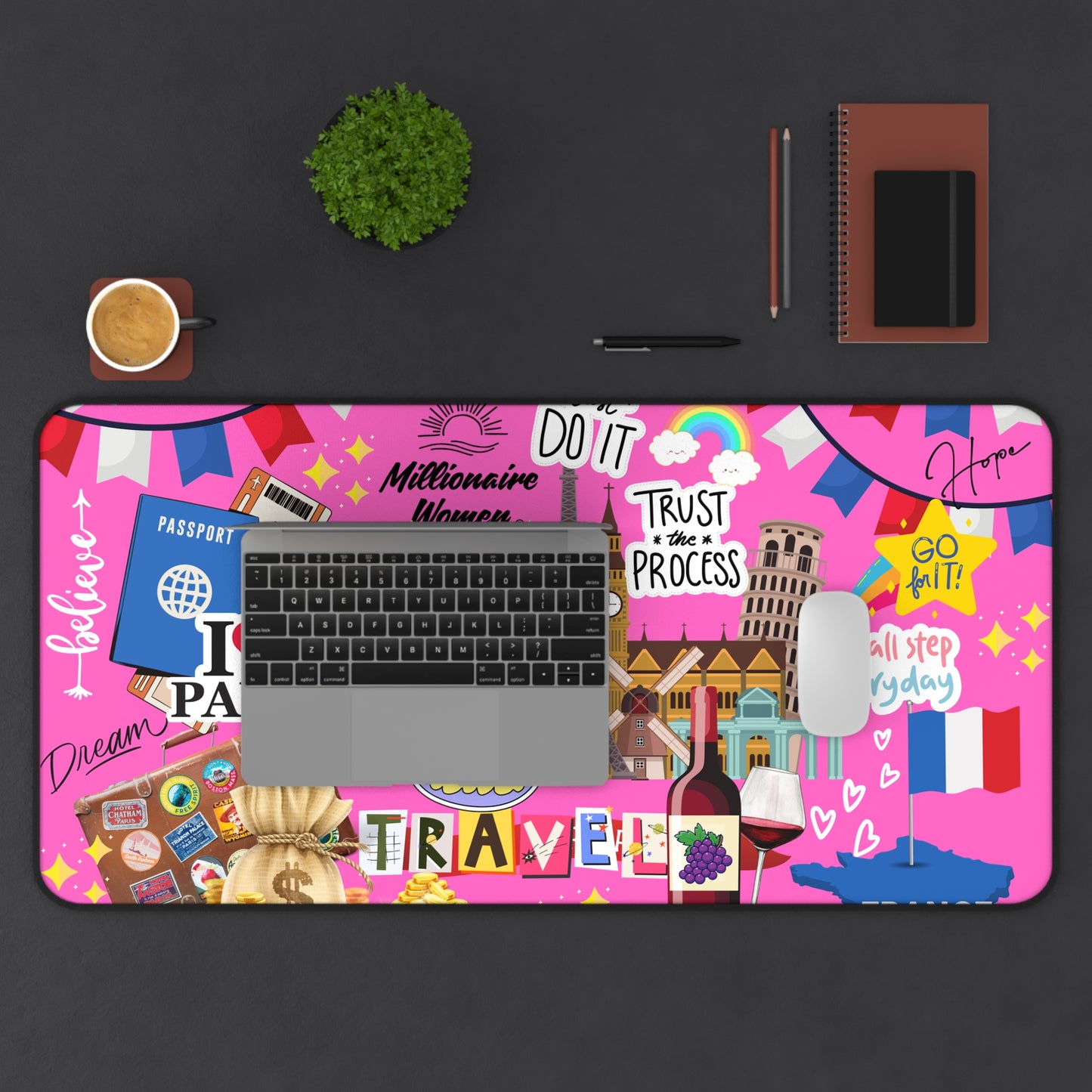 I Love Paris Desk Mat