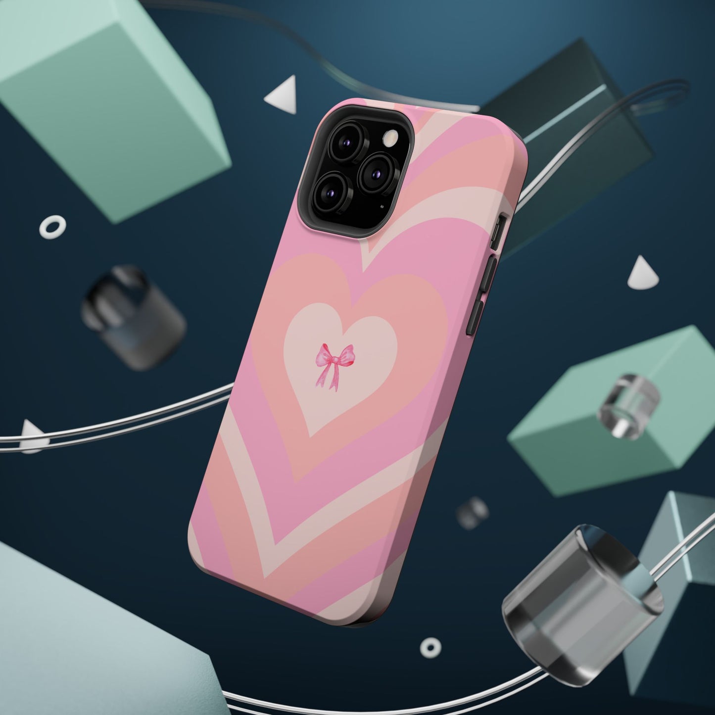 Pink Bow & Big Hearts MagSafe iPhone® Case