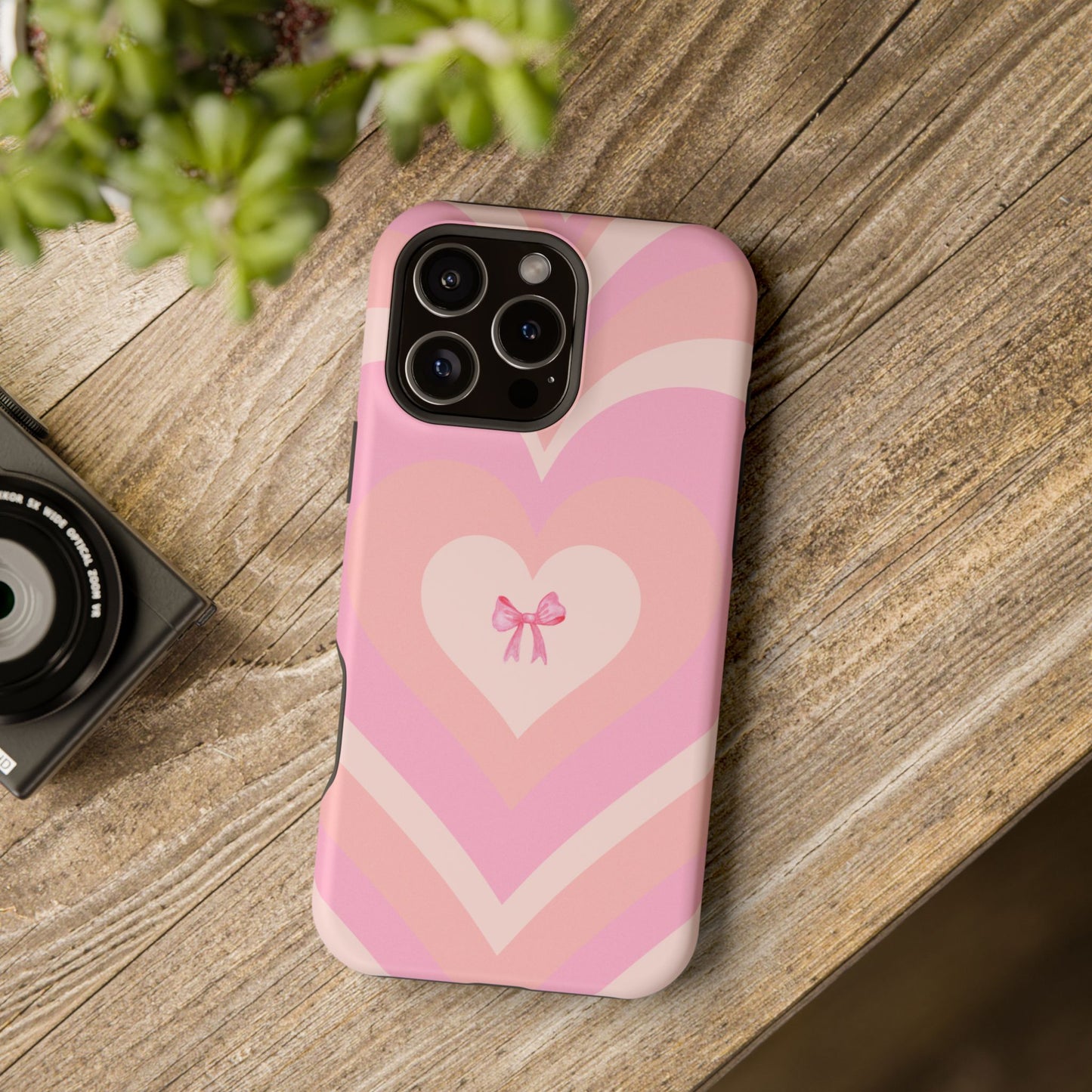 Pink Bow & Big Hearts MagSafe iPhone® Case