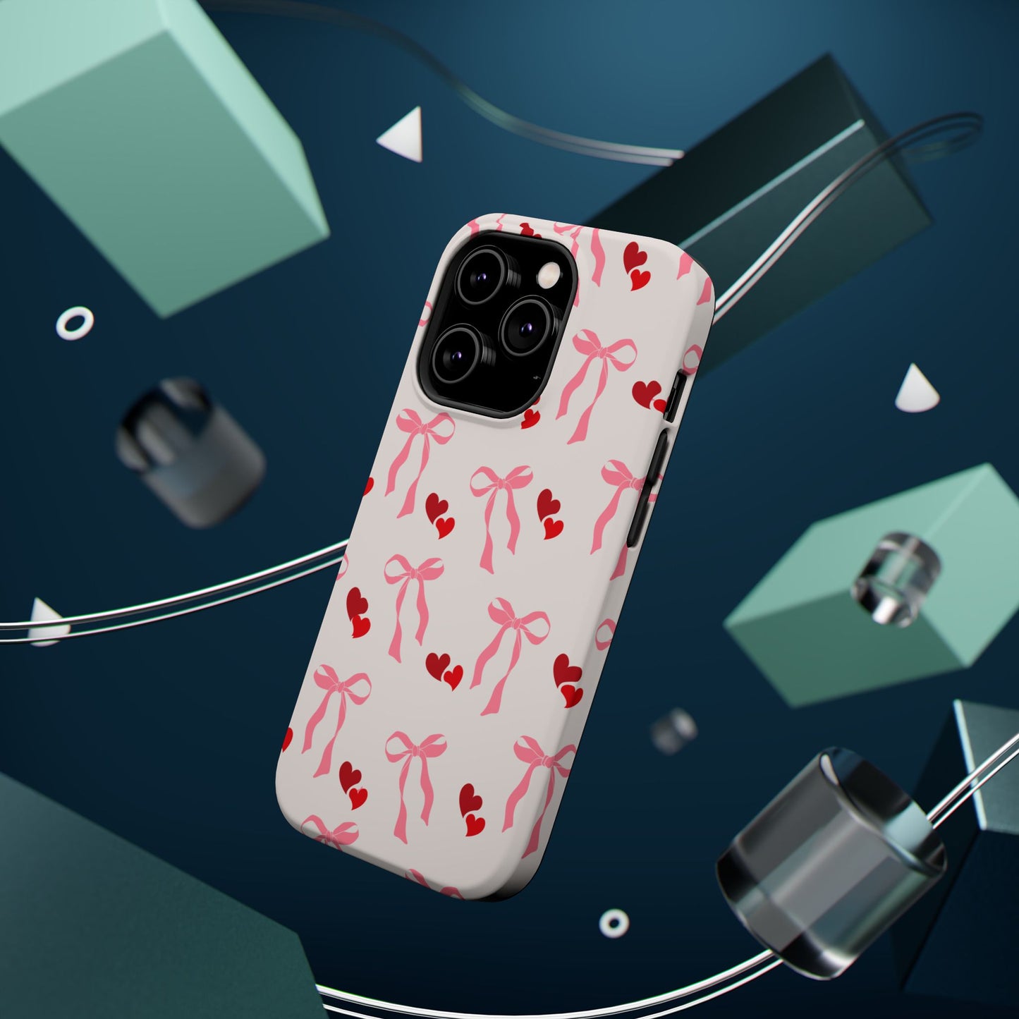 Pink Bows & Hearts MagSafe iPhone® Case