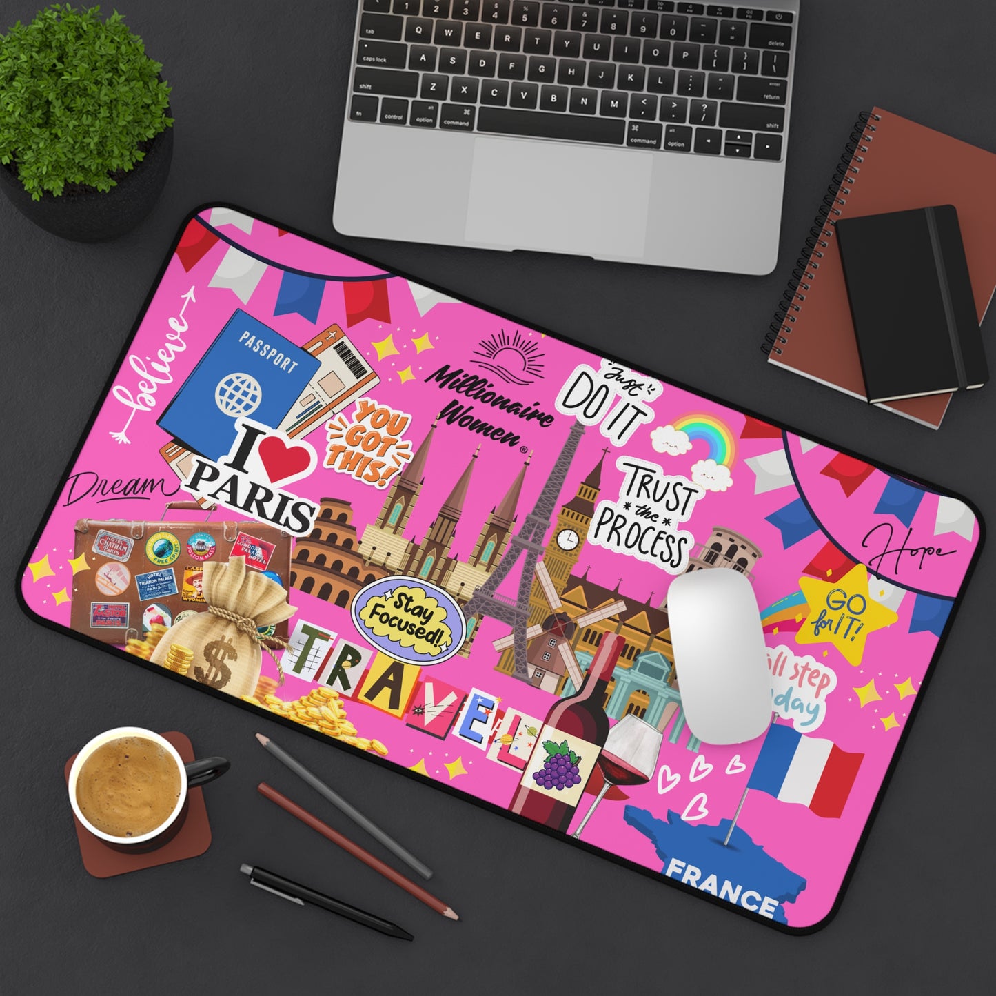 I Love Paris Desk Mat