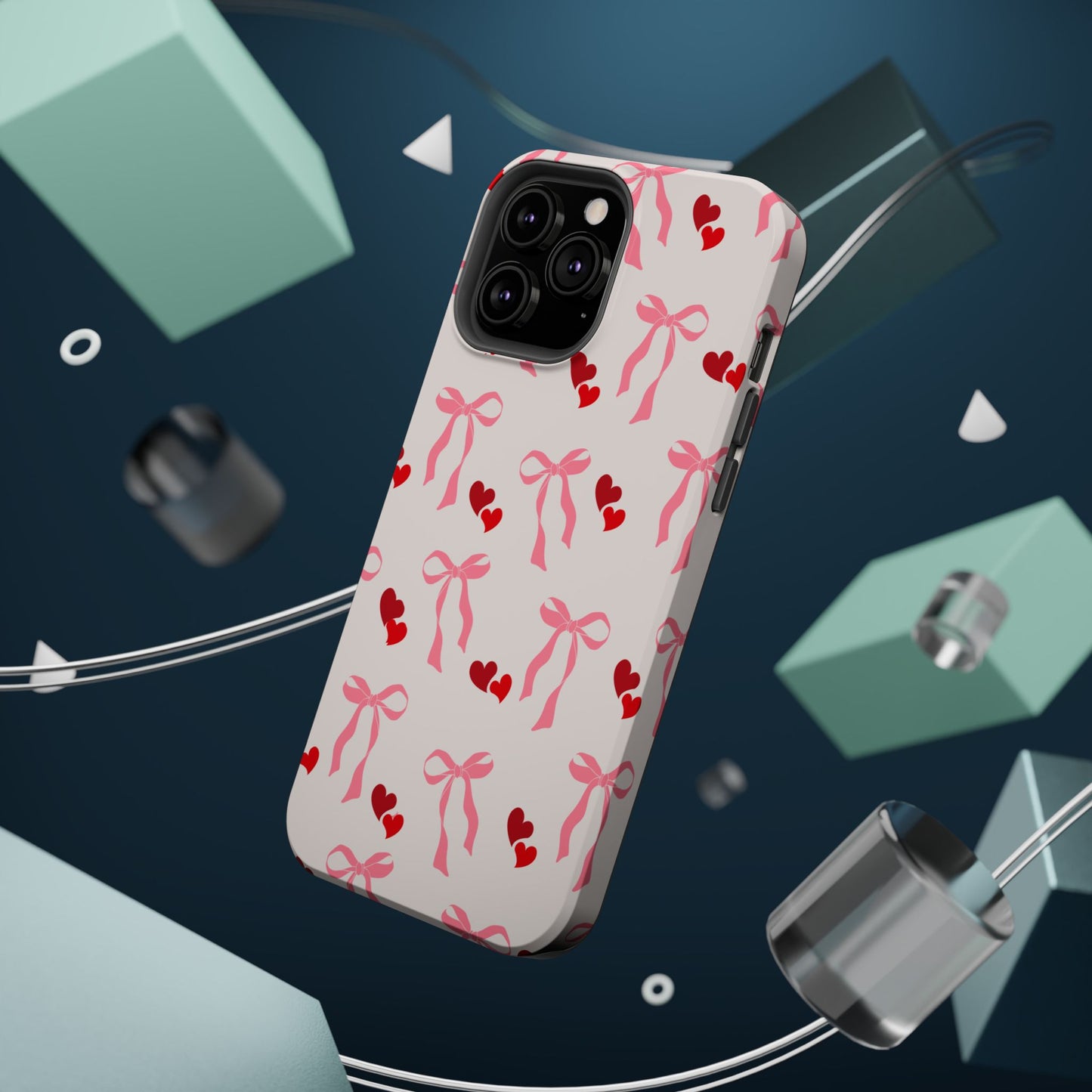 Pink Bows & Hearts MagSafe iPhone® Case