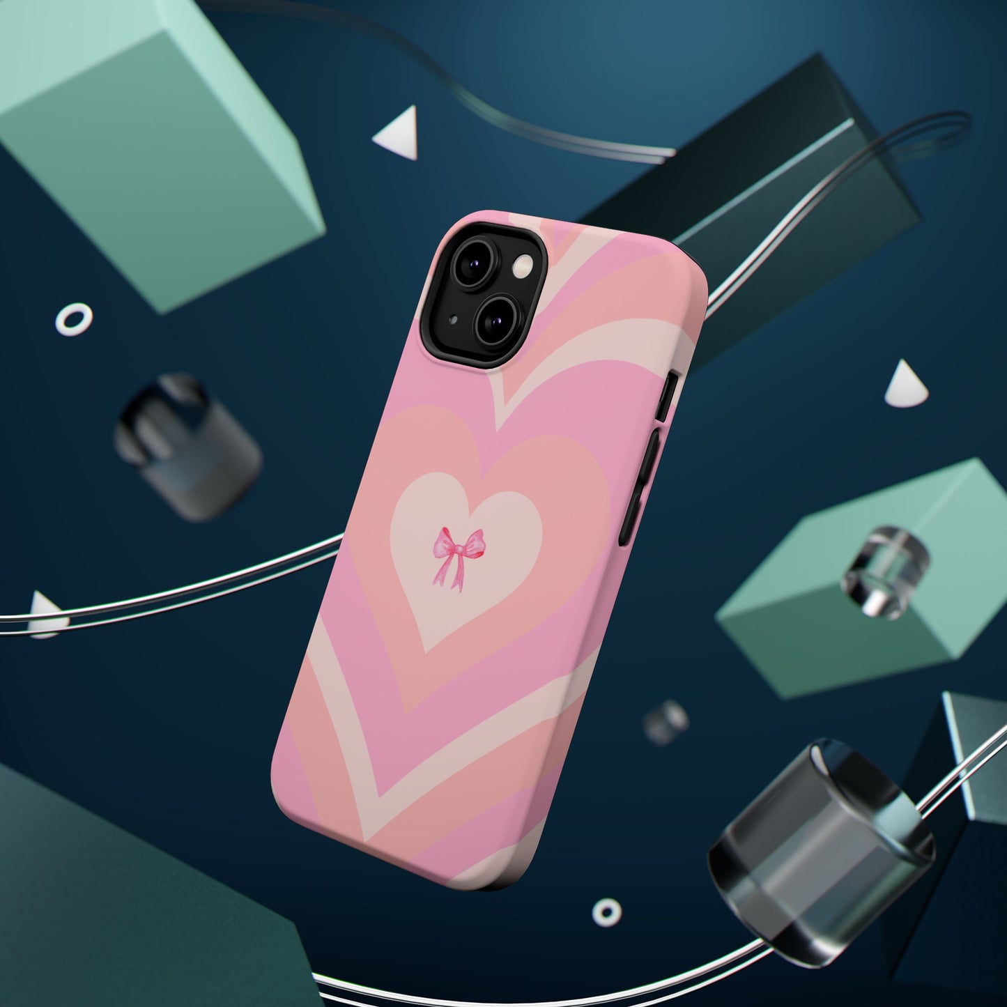 Pink Bow & Big Hearts MagSafe iPhone® Case