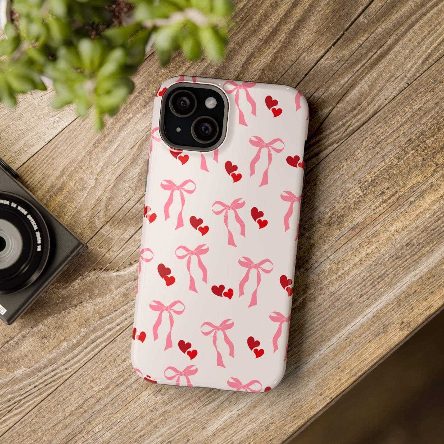 Pink Bows & Hearts MagSafe iPhone® Case