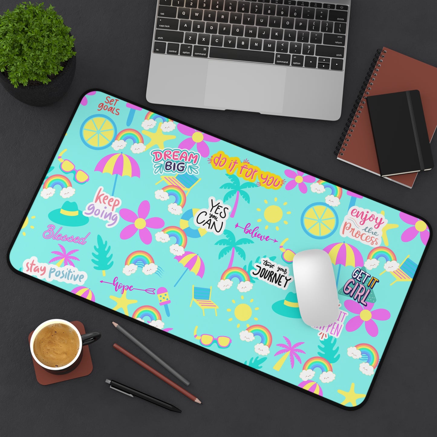 dream big desk mat, pretty custom printed mouse pads