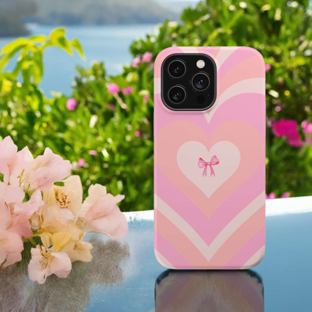 Pink Bow & Big Hearts MagSafe iPhone® Case
