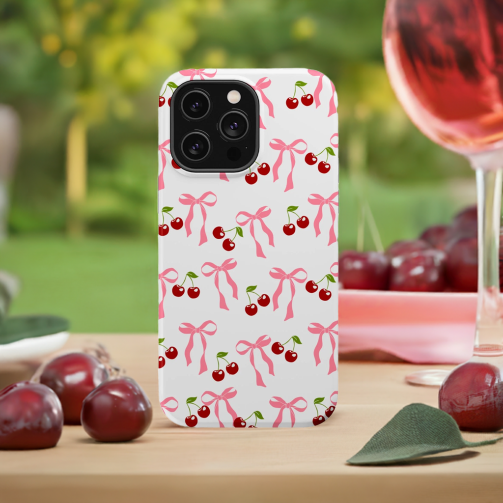 Pink Bows & Cherry MagSafe iPhone® Case