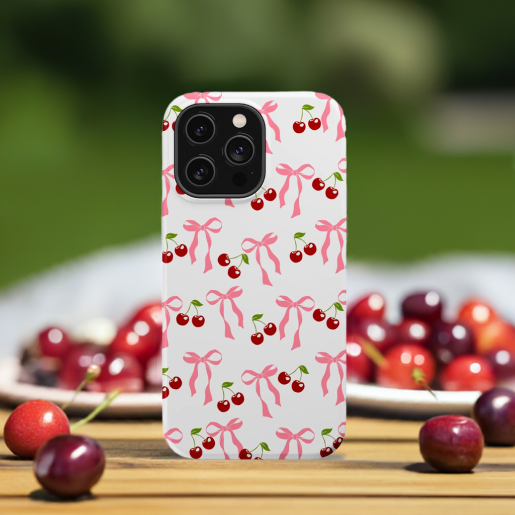 Pink Bows & Cherry MagSafe iPhone® Case