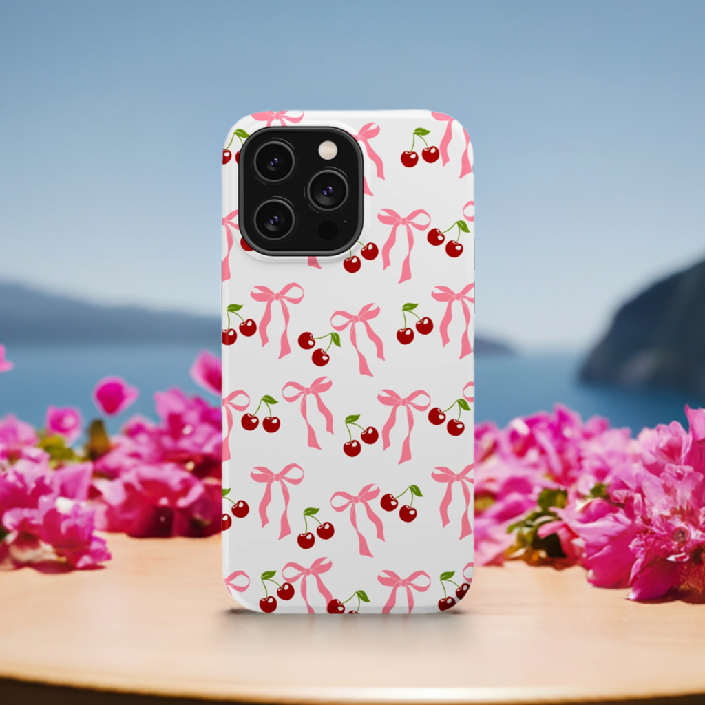 Pink Bows & Cherry MagSafe iPhone® Case