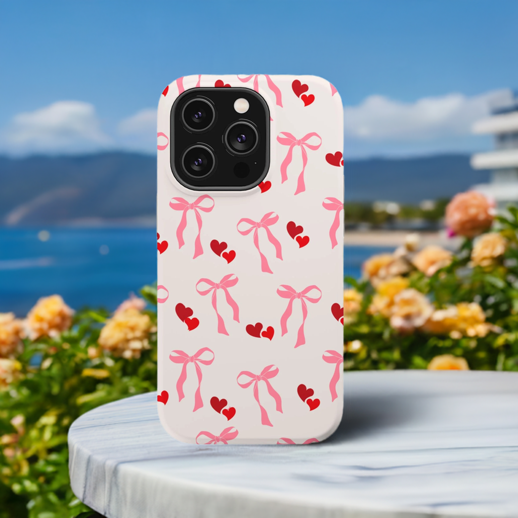 Pink Bows & Hearts MagSafe iPhone® Case