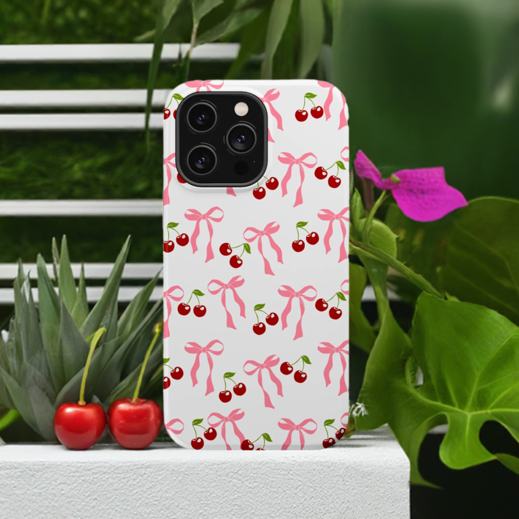 Pink Bows & Cherry MagSafe iPhone® Case