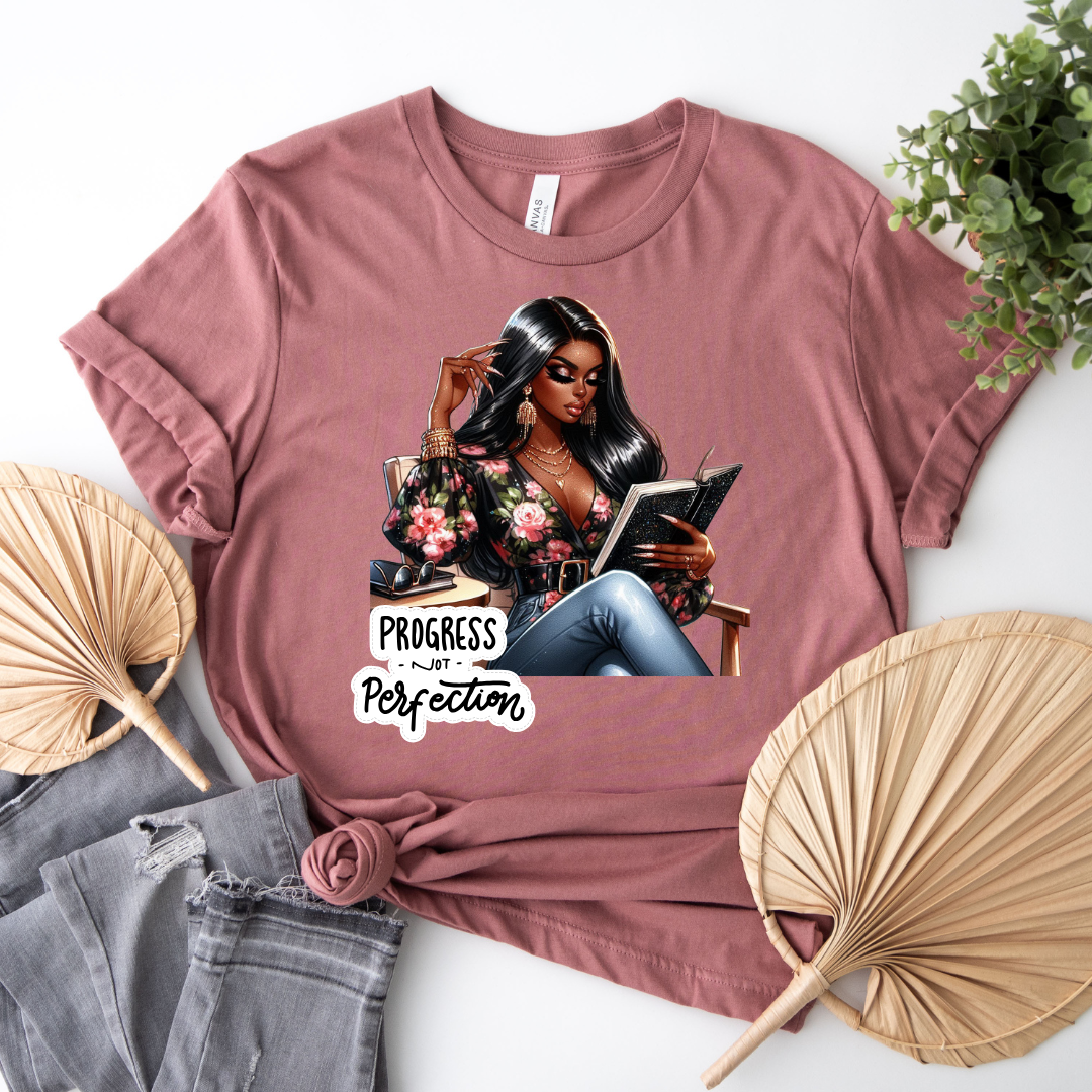 Progress Not Perfection Soft Cotton Tee