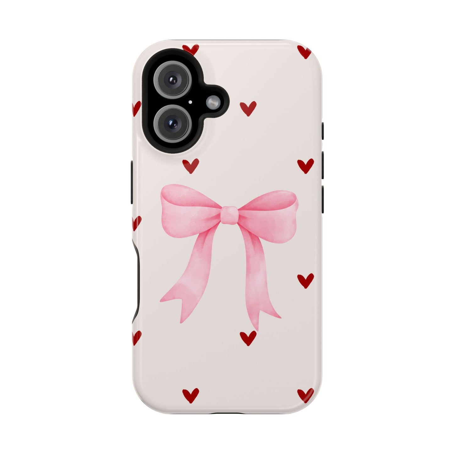 Pink Bow & Red Hearts MagSafe iPhone® Case