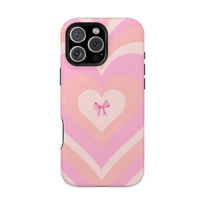 Pink Bow & Big Hearts MagSafe iPhone® Case
