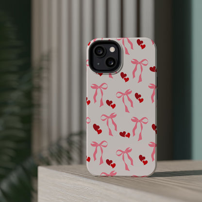 Pink Bows & Hearts MagSafe iPhone® Case