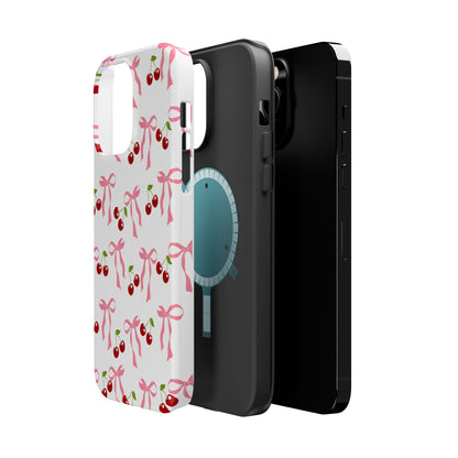 Pink Bows & Cherry MagSafe iPhone® Case