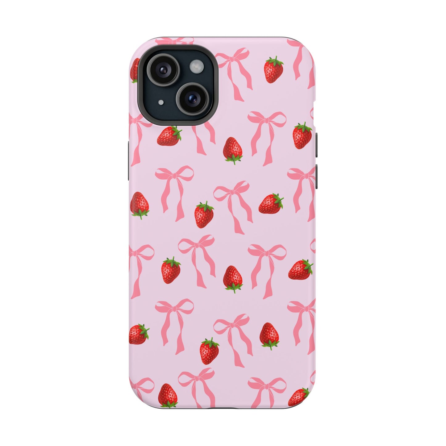 Pink Bow & Strawberry MagSafe iPhone® Case