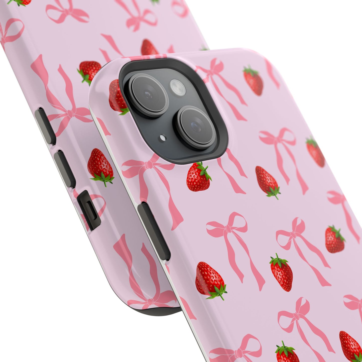 Pink Bow & Strawberry MagSafe iPhone® Case