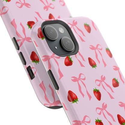 Pink Bow & Strawberry MagSafe iPhone® Case