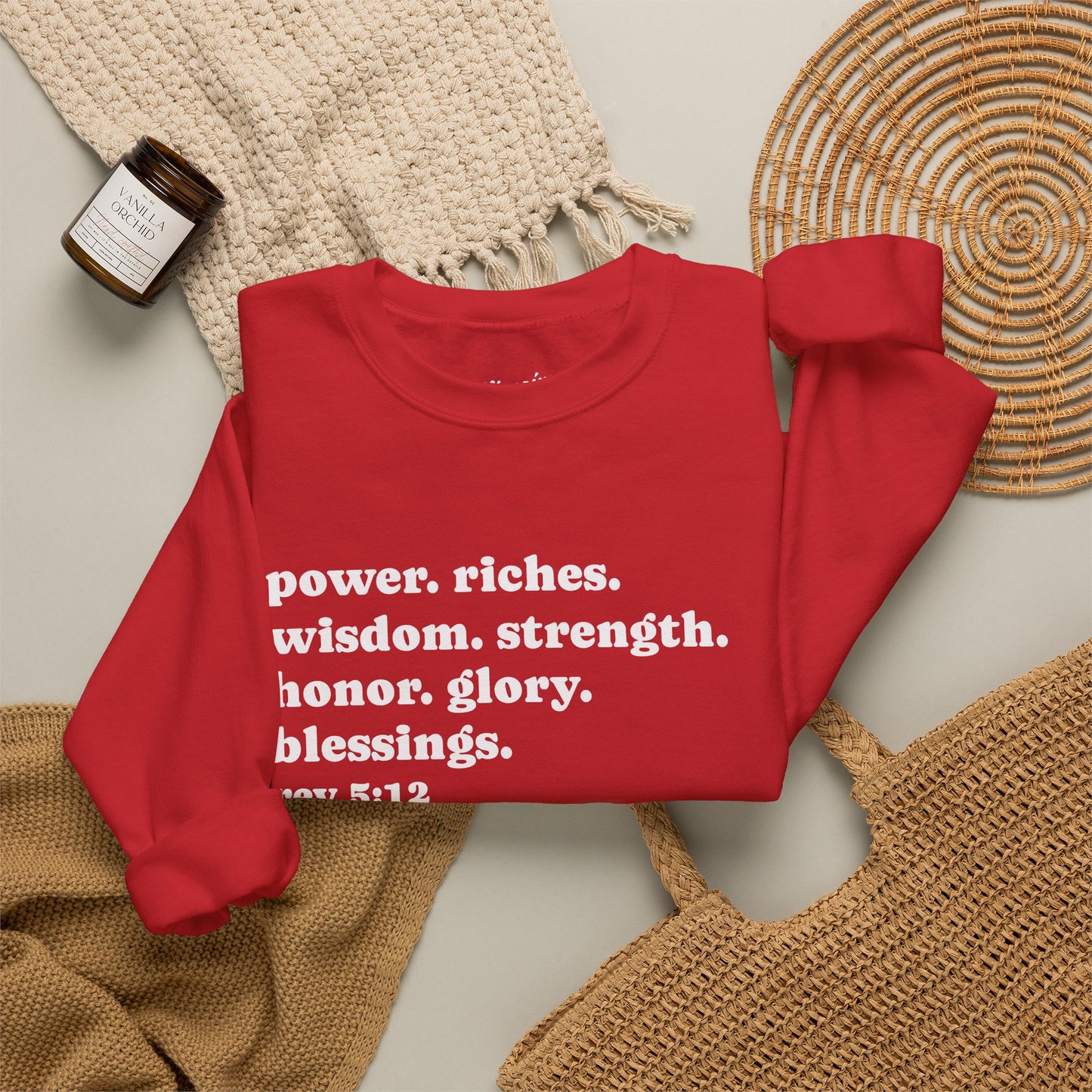 Declaring Your Power. Riches. Wisdom. Strength Crewneck Sweatshirt