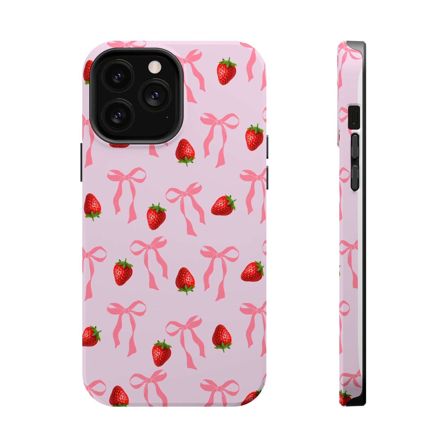 Pink Bow & Strawberry MagSafe iPhone® Case