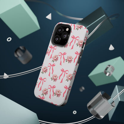 Pink Bow & Flowers MagSafe iPhone® Case