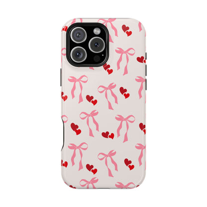 Pink Bows & Hearts MagSafe iPhone® Case