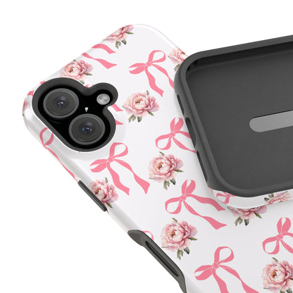 Pink Bow & Flowers MagSafe iPhone® Case