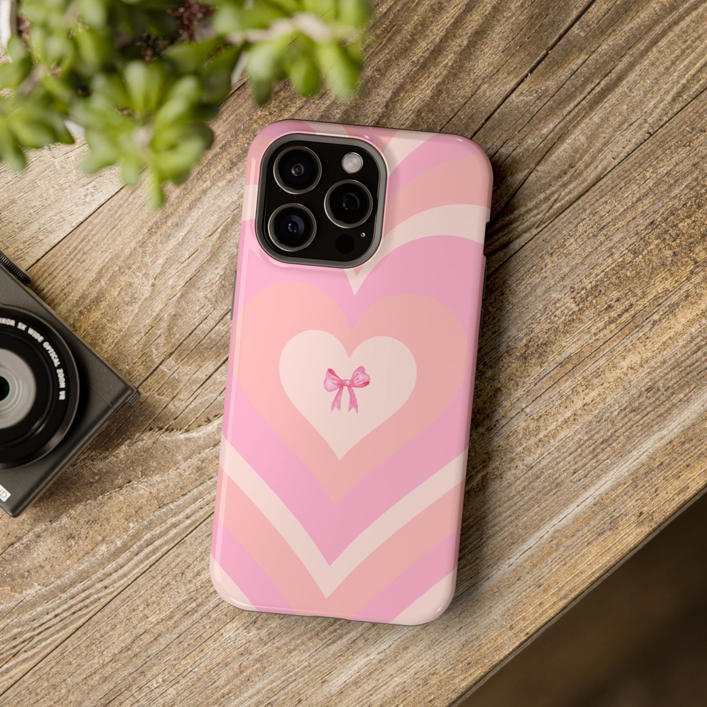 Pink Bow & Big Hearts MagSafe iPhone® Case
