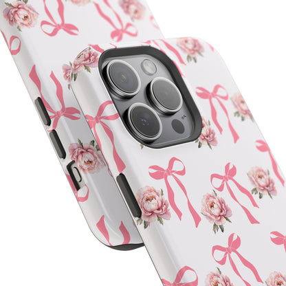 Pink Bow & Flowers MagSafe iPhone® Case