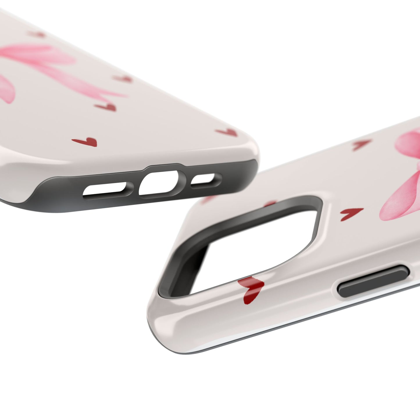 Pink Bow & Red Hearts MagSafe iPhone® Case