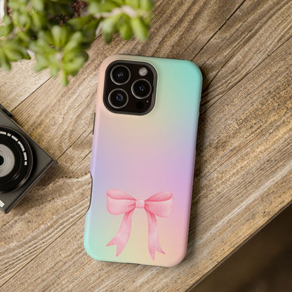 Pink Bow & Cotton Candy MagSafe iPhone® Case