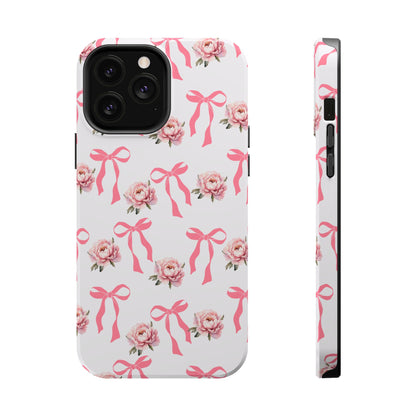 Pink Bow & Flowers MagSafe iPhone® Case